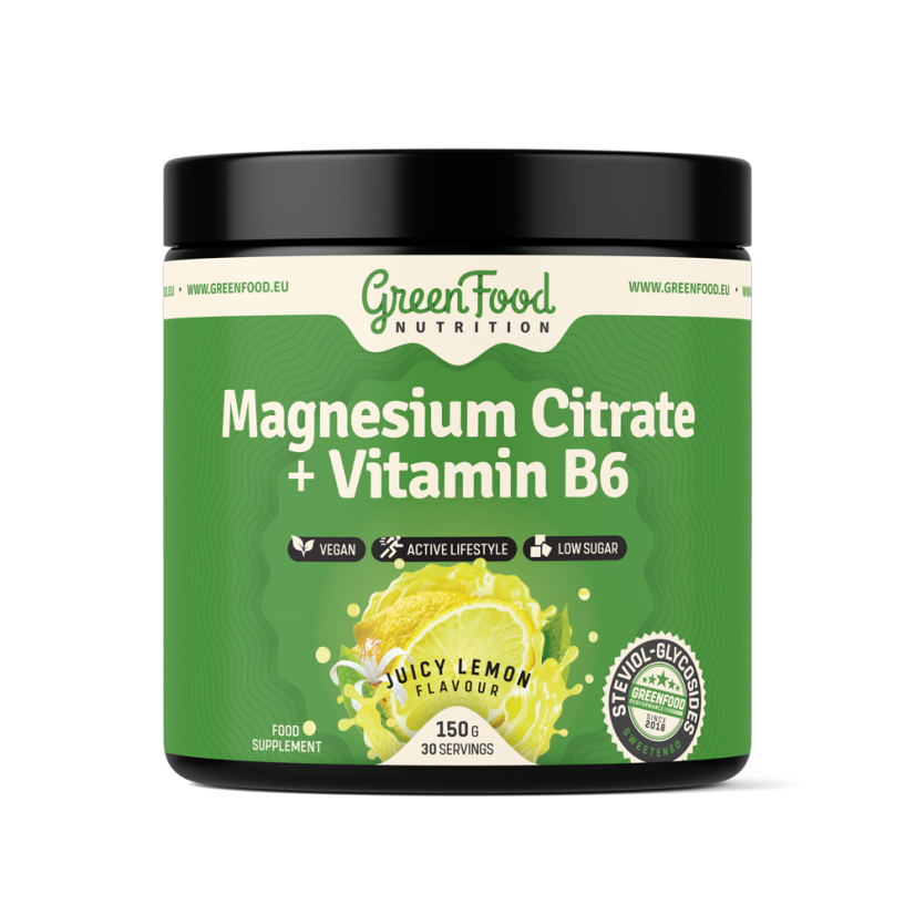 Magnesium Citrate + Vitamin B6 150 g + Ekologická fľaša zadarmo
