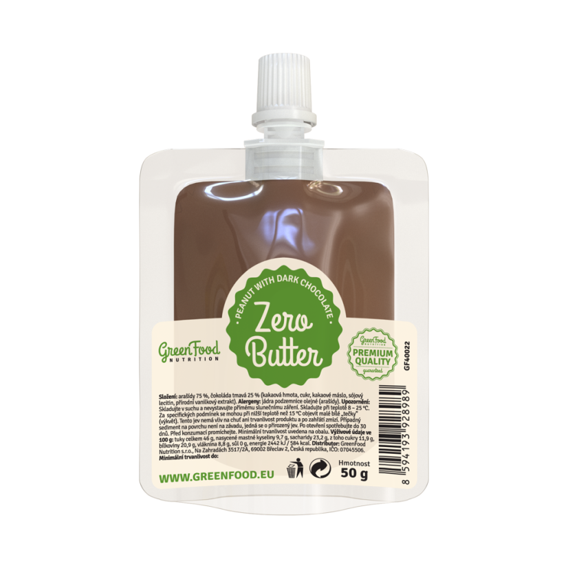 Zero Butter Arašídový krém s tmavou čokoládou 50g Zero Butter Arašídový krém s tmavou čokoládou 50g