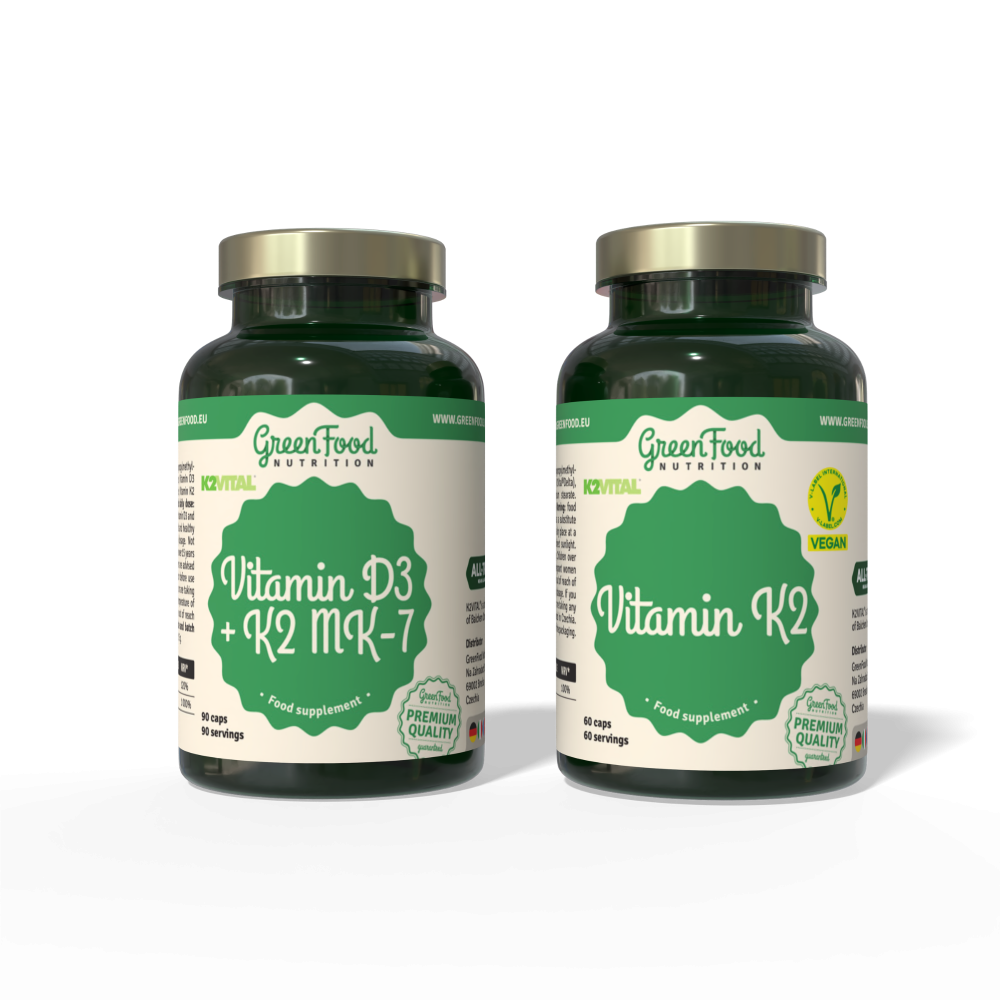 Porovnání GreenFood Vitamin K2 a K2+D3