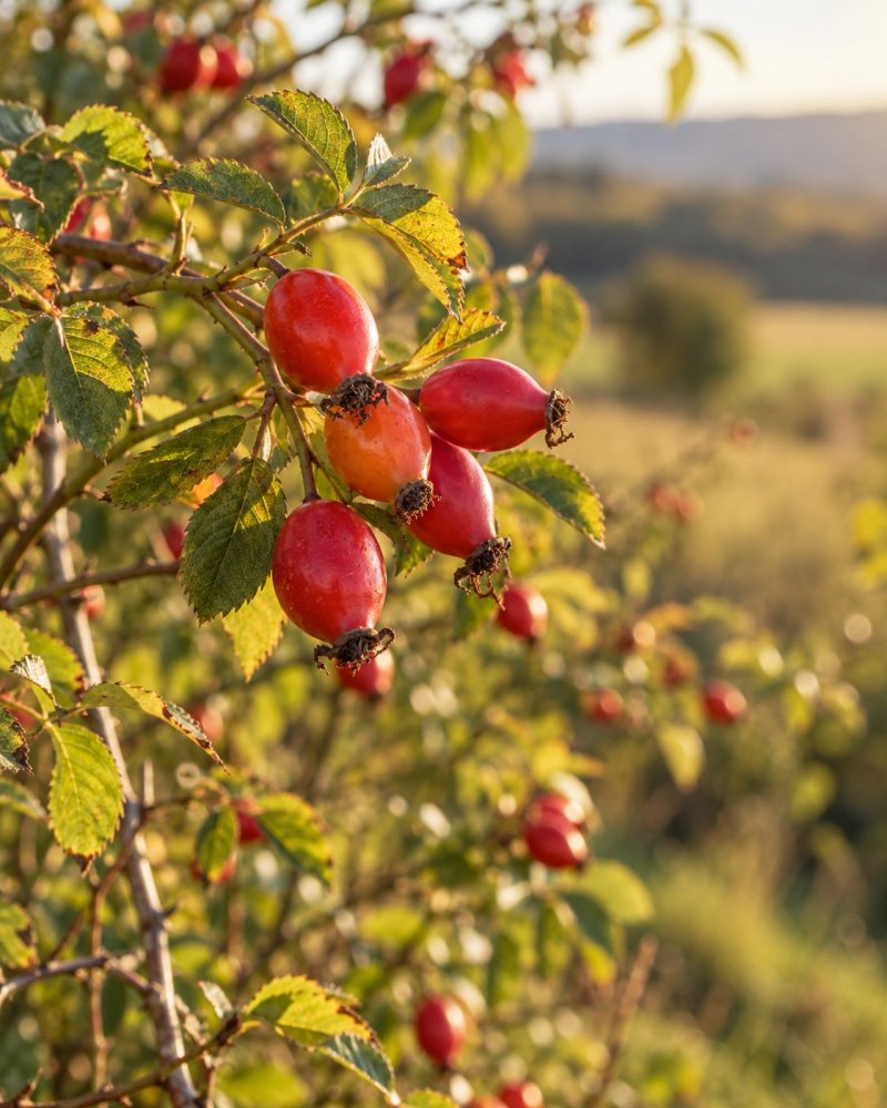 Plody šípku (Rosa canina) – přírodní zdroj vitamínu C v GreenFood Natural Vitamin C